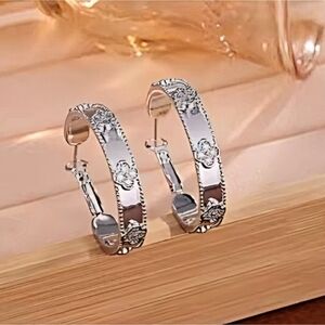 Monogram Gold Style Cubic Zirconia Earrings